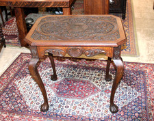 English Antique Oak Chippendale Occasional Table / Side Table