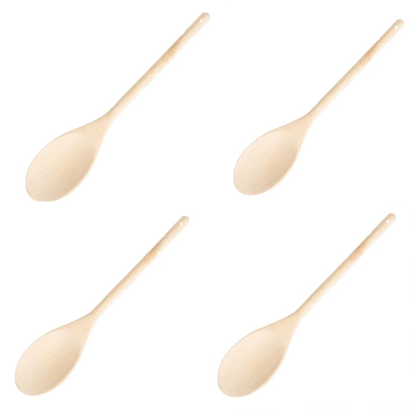 Pack of 4 Vogue Small Wooden Cooking Spoons 10 Inch Kitchen Utensils