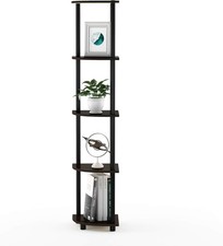 TURN-N-TUBE Corner Shelf, 5-Tier Corner Bookshelf, Open Storage Shelves, for Org