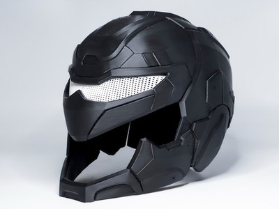 Sci-Fi Cosplay Helmet   Futuristic Armor Mask   3D Printed Costume Helmet   Cybe