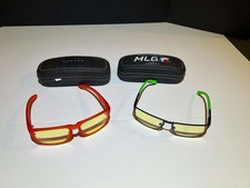 Gunnar Gamers Eyewear Set Of 2 Red Frames And Green Frsmedboth with cases 