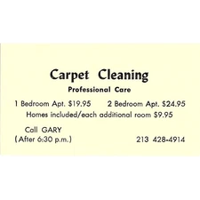 Carpet Cleaning Professional Care Gary Vintage Business Card SF3-B6