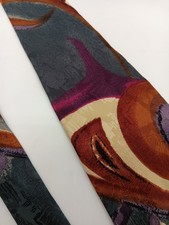 Barry Corman Men's Silk Neck Tie Geometric Pattern Multicolor Made In USA