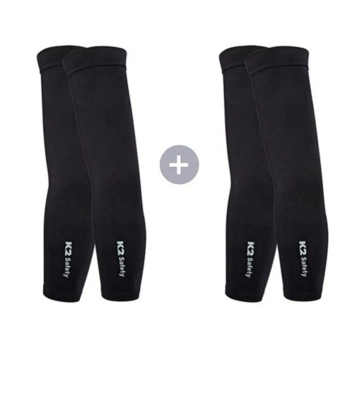 K2 Safety Genuine Seamless Cooling Arm Sleeves 2 Pairs Pack UV Protection Black
