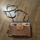 Spartina 449 Floral Canvas Leather Crossbody Wallet Bag