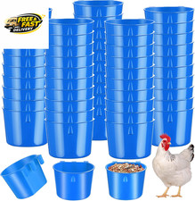 60 Pcs Cage Cups Chicken Feeder Birds Hanging Feeders Seed Bowl 8 Oz Plastic Wat