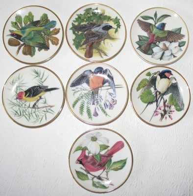FRANKLIN PORCELAIN Miniatur-Sammelteller 7-tlg.-Set aus der Serie  Songbirds of