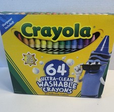 Crayola Washable Crayons 64 Count Box With Sharpener