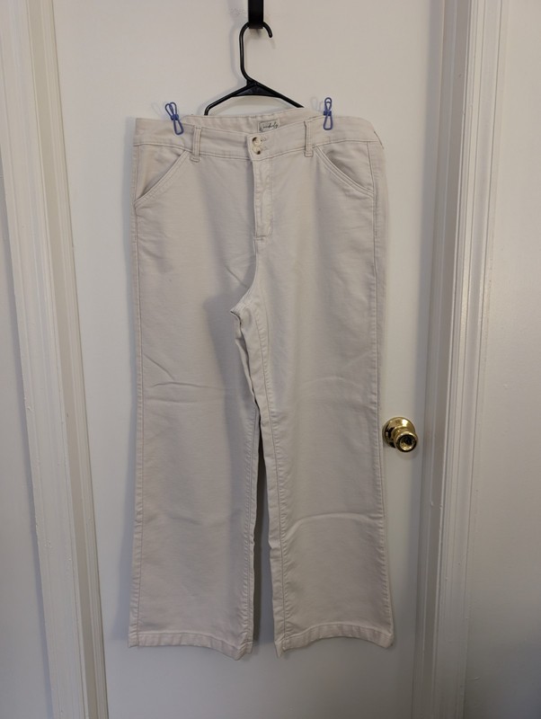 Wonderly Super Soft Trousers Hi-Rise Wide Leg Size 14 Cream