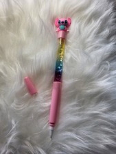Stylo gel noir Disney Stitch 0.5mm coloris rose paillettes