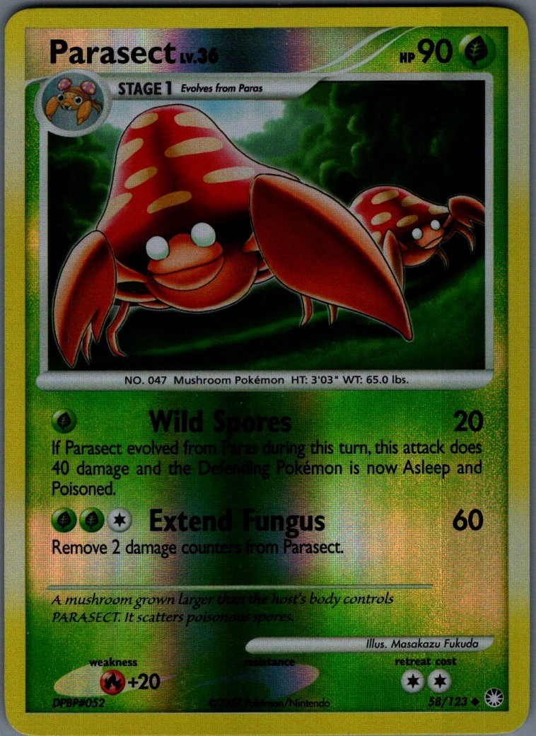 Parasect Reverse Holo Uncommon Mysterious Treasures 58/123 NM