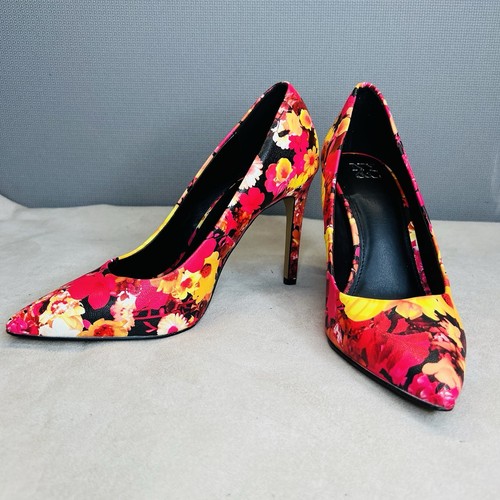 New York & Co Damenschuhe Lackleder Stiletto 9M Blumenmuster spitz zulaufend neu - Bild 6 von 9