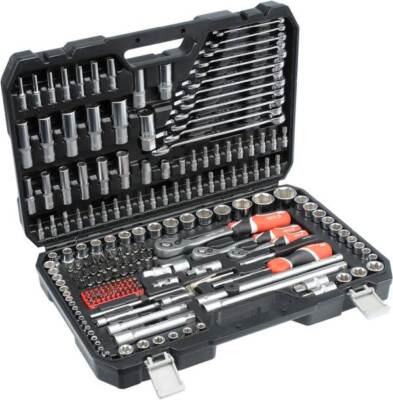 Yato Werkzeugsatz 1/4 3/8 1/2 '' Steckschlüssel Knarrenkasten 216-teilig