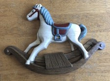 Vintage 1988 Burwood Products Rocking Horse Wall Hanging Plaque Decor Nursery