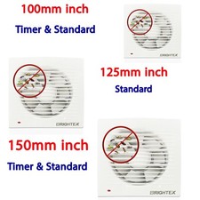 Silent Bathroom Extractor Fan With Timer or Standard 4" 5" 6" Kitchen Toilet