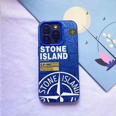📱 Coque iPhone Stone Island Bleu Modèles X XS XR - 11 à 17 Plus Pro Max