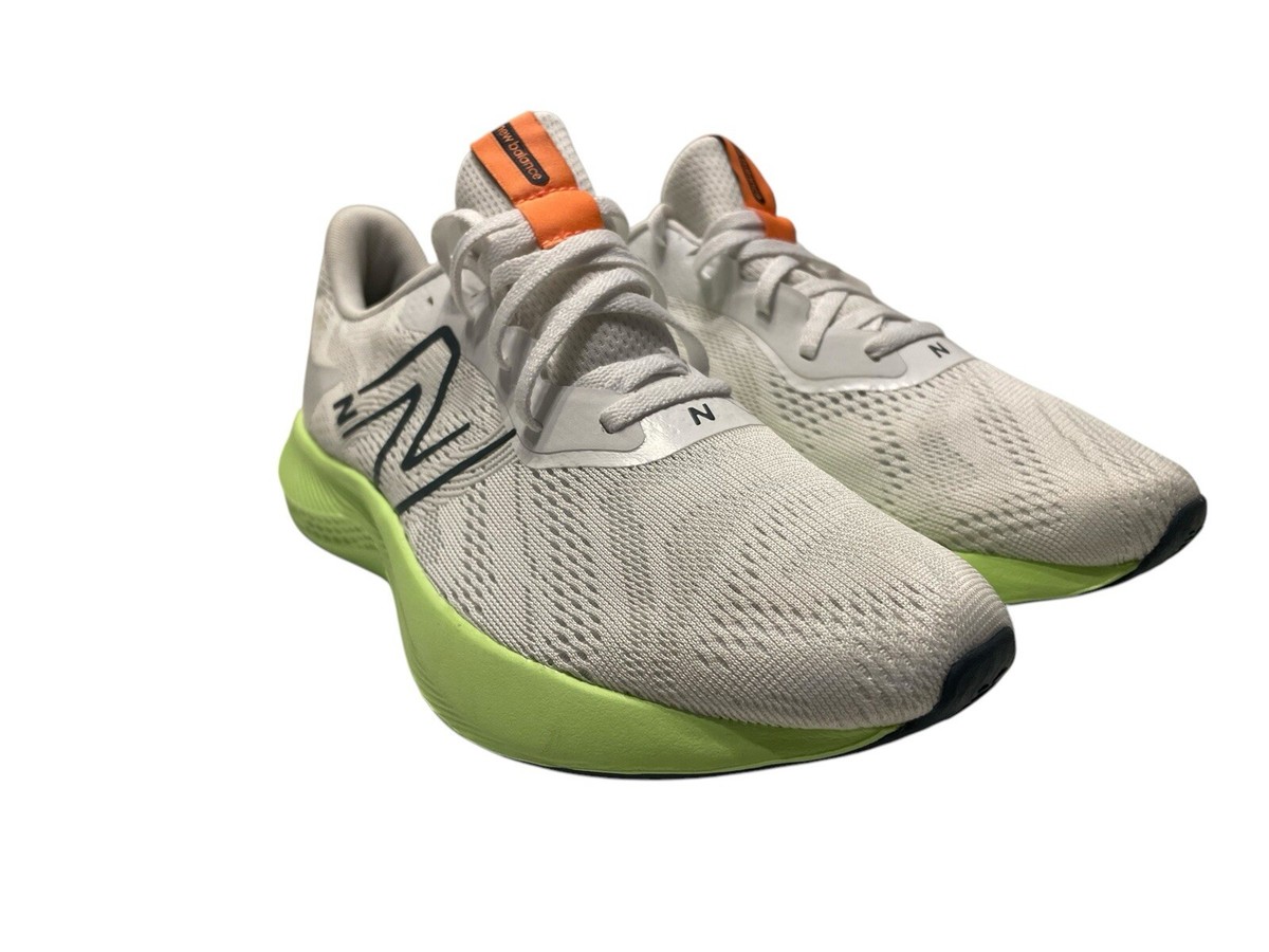 New Balance Pro Run V2 Men\'s Gray/ Lime Green Size 13 NEW BALANCE DYNASOFT PRO RUN V2 White Green MESH Running  main image 2