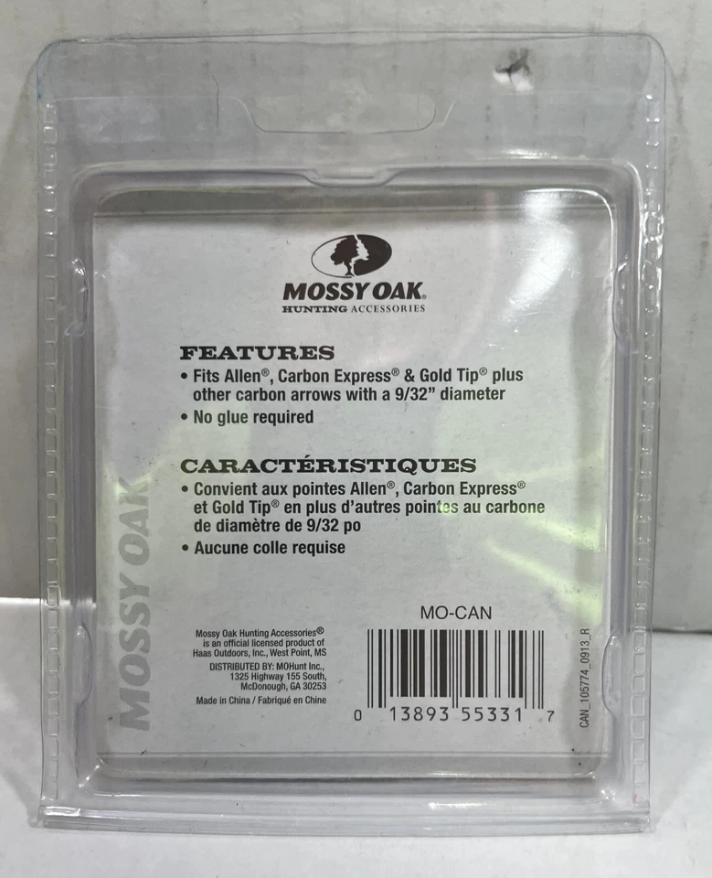 NUEVO Mossy Oak Carbono Flecha Levas Fluorescentes Alta Visibilidad Rojo/Rosa Paquete de 12 MO-CAN NOS Foto 2 de 2