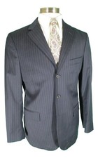 J Crew Mens Navy Stripe 3 Btn Wool Suit 40R