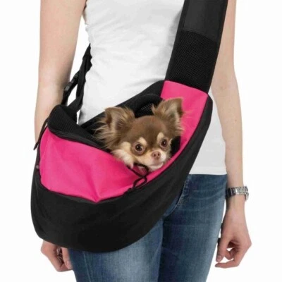 Sac ventral pour petit chien Trixie rose/noir neuf - Photo 1/2