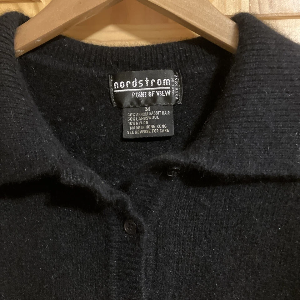 Suéter de Lana Vintage Nordstrom Punto de Vista Angora Corderos M Negro Mangas Cortas Foto 2 de 3