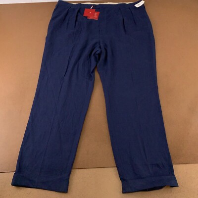Tailored Mens Size 49 x 34 Blue Pocketed Flat Front Straight Leg Dress Pants NWT