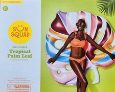 Sun Squad Inflatable 5.5 Feet Topical Palm Leaf with Built-In Cup Holders