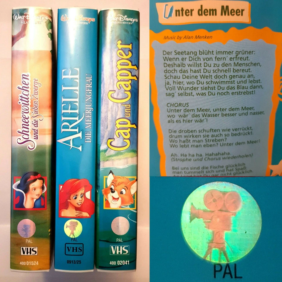 3x VHS PAL Walt Disney Filme Videos m. HOLOGRAM deutsch Booklet Storybook Lieder - Bild 2 von 4