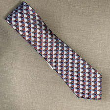 Perry Ellis Men's Neck Tie Dunstan Geo Classic Burgundy Red NWT