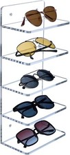 5 Tier Clear Acrylic Sunglasses Holder Rack, Retail Eyewear Showcase Organizer