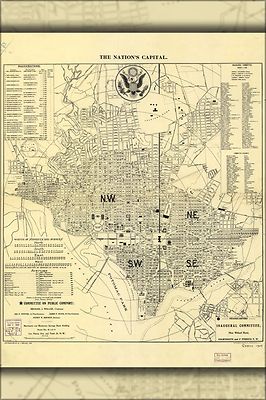 Poster, Many Sizes; 1909 Map Of Washington, Dc