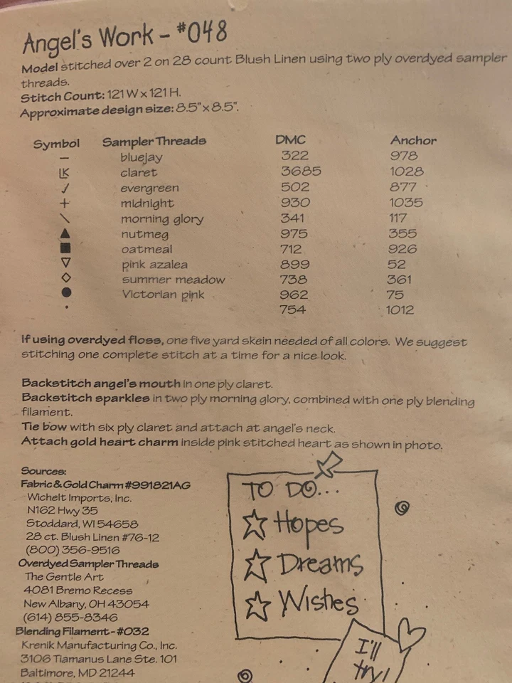 New LIZZIE KATE An ANGEL'S WORK is Never Done Counted Cross Stitch Pattern ANGEL - Image 4 of 4