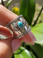 Turquoise Ring 925 Sterling Silver Band Statement Ring Handmade Ring All size