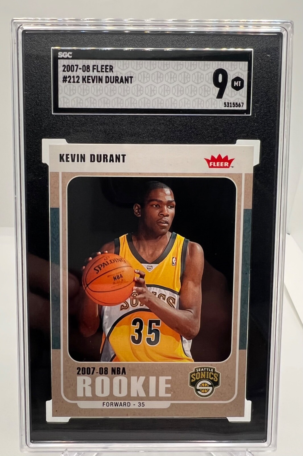 2007-08 Fleer Kevin Durant #212 Rookie RC SGC 9 MINT