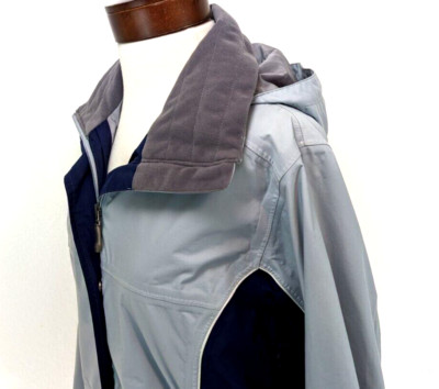 HELLY HANSEN Women's Jacket Size M STOWABLE HOOD Blue Full Zip HELLY TECH ~ EUC!