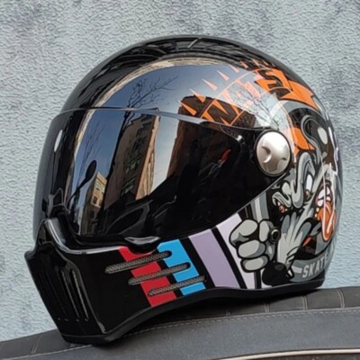 four seasons motorcycle helmets Open Face Half Helmet, Men Women 3/4 Retro DOT Approved Adult Electric Scooter Helmet, Jet ATV Cruiser Chopper Half Face Helmet Quick Release Buckle-A|Small : Automotive in visor lens Specification Four Seasons Motorcycle Helmet with