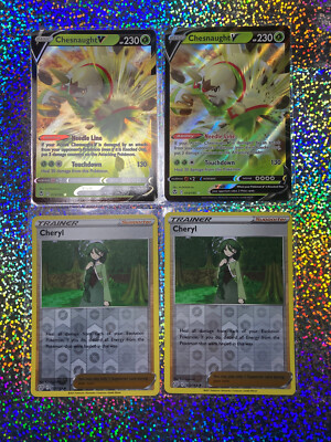 Pokemon TCG: 015/195 Chesnaught V (x2); Reverse Holo 123/163 Cheryl (x2)