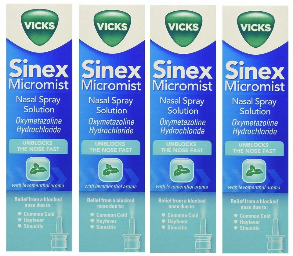 4xVicks Sinex Micromist Nasal Spray Solution Oxymetazoline Hydrochloride 2026/27