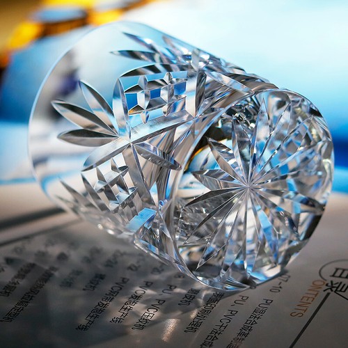 K9 Crystal Whisky Rock Glass Hand Carved Floral Pattern Crystal Collection 240ml - Picture 28 of 32