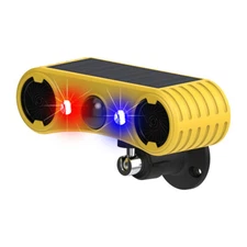 Solar Motion Sensor Alarm Ultrasonic 130db Loud Noise Maker LED Animal Repeller