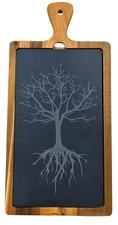 Family Tree Acacia Wood Cutting Board 16 x 7¾ - Slate Inlay – Kitchen Decor Gift
