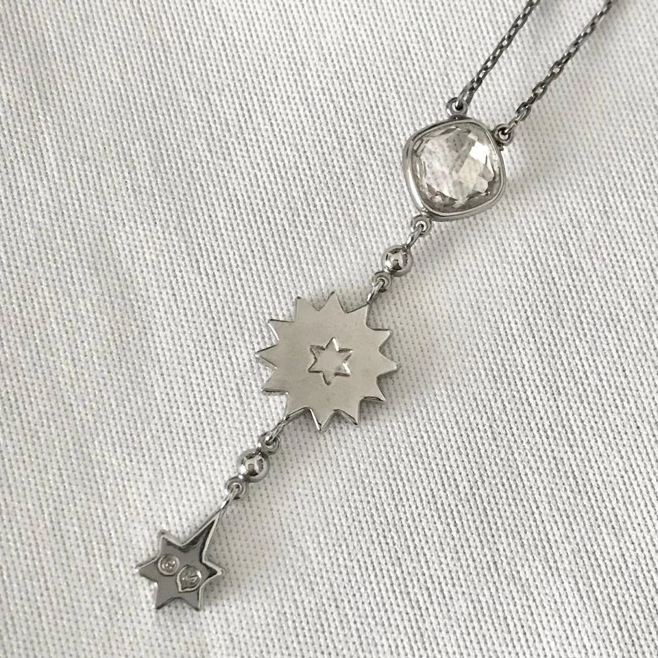 Set orecchini collana cristallo Swarovski stella tono argento gioielli regalo... - Immagine 3 di 4