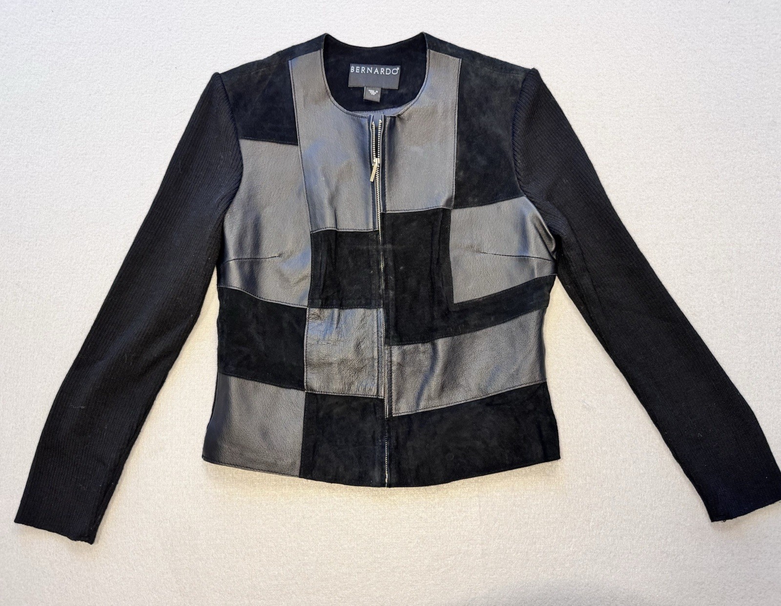 VTG Bernardo Patchwork Leather + Suede Jacket, Kn… - image 1
