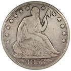 1853-O Seated Liberty Half Dollar FINE Circulated Details Graffiti A2947