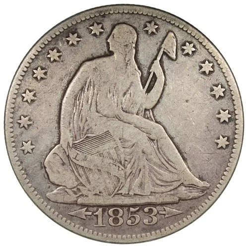 1853-O Seated Liberty Half Dollar FINE Circulated Details Graffiti A2947
