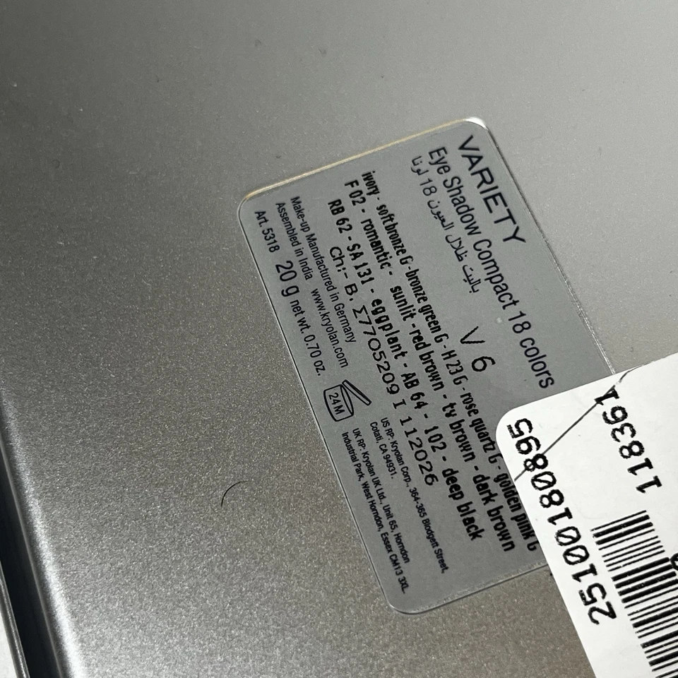 Paleta de Maquillaje Kryolan Sombra de Ojos Compacta V6 18 Colores Foto 2 de 2