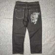 Karl Kani Jeans Men's 36x31 Wide Leg Vintage Y2K Streetwear Black Loose Denim