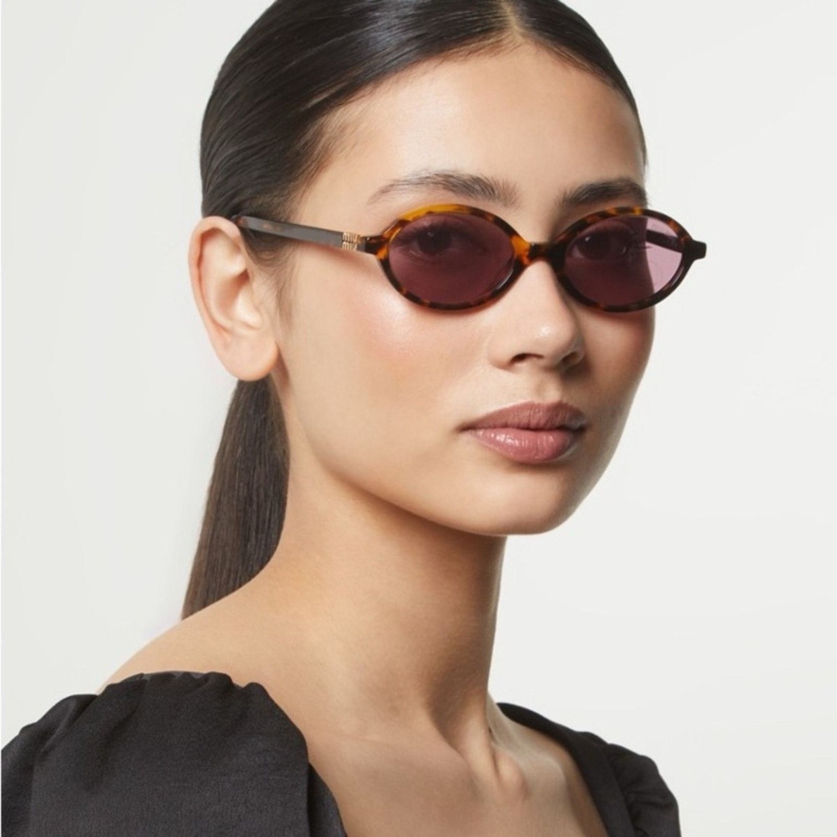 MIU MIU MU 04ZS 19P2Z1 Light Havana Brown Lens Women Sunglasses