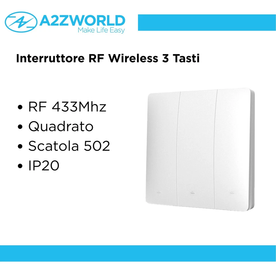 Interruttore RF Wireless Telecomando Senza Batteria 3 Tasti RF 433MHz Generatore - Immagine 2 di 3