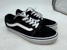 Vans Ward Old Skool Sneakers Women's Black White Canvas Lace-Up Low Top - 8.5